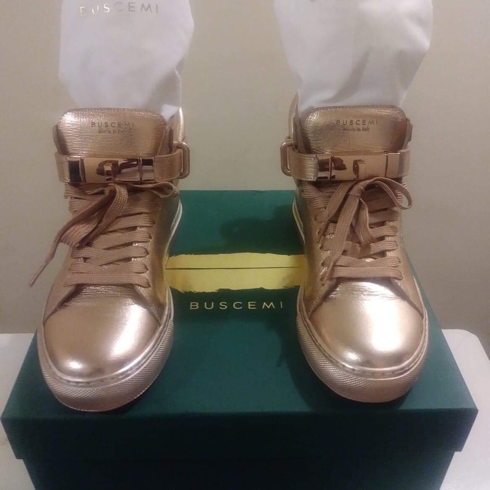 NIB Authentic Buscemi Rose Gold 100 mm Sneakers 38